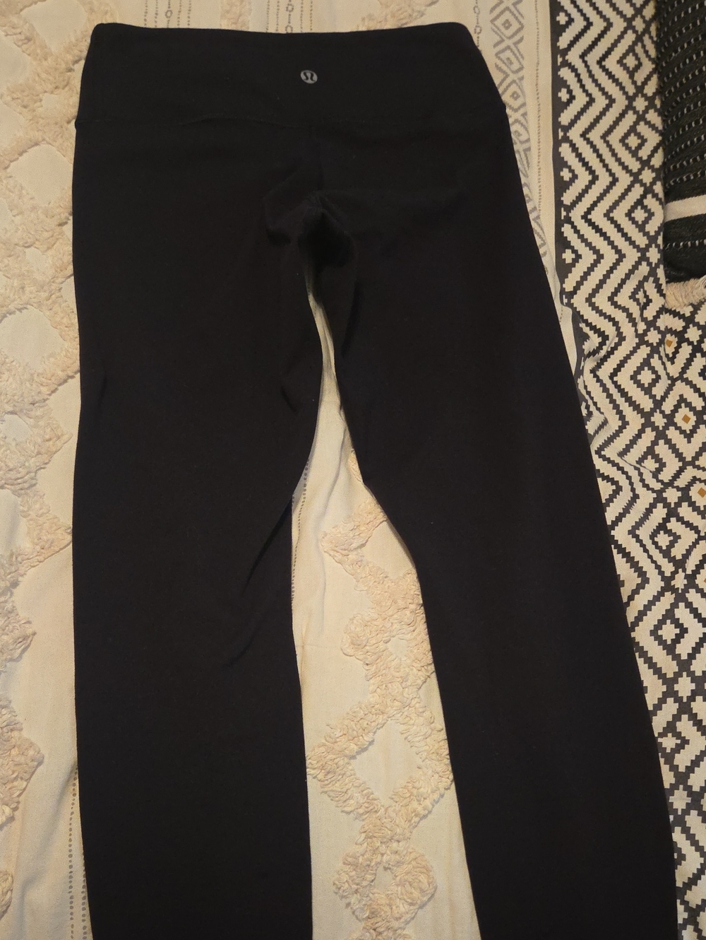 lululemon athletica Black Leggings with Silver Logo